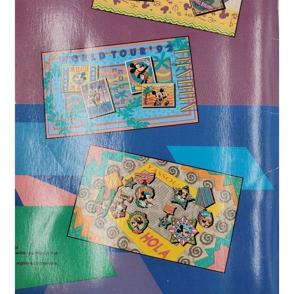 Vintage Mickey Mouse World Tour Book Covers Golden Disney - Picture 7 of 7